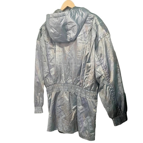 Vintage Obermeyer Metallic Blue Green Penelope Hooded Ski Jacket Size Large - Picture 7 of 11